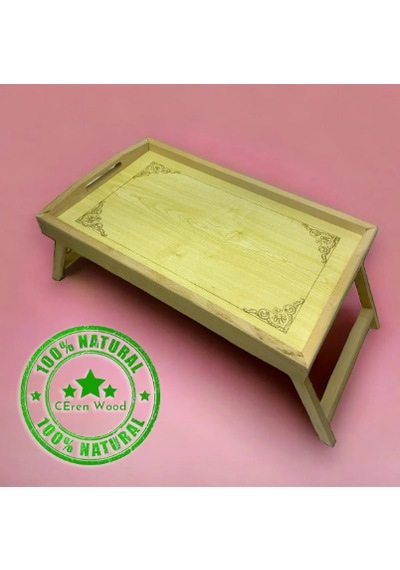 Handmade El Yapımı Tahta Ahşap Aşk Kahvaltı Servis Tepsisi