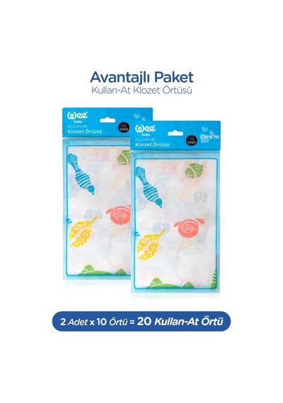 Wee Baby Kullan At Klozet Örtüsü 10'lu 2x10 20 Adet Beyaz