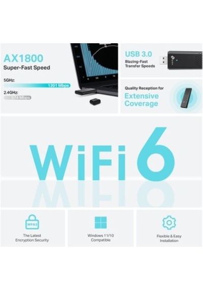 Wi-fi 6 Usb Adaptör - Ax1800 Mbps Hız
