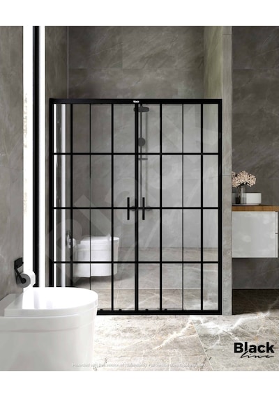 Blackline Luxuryline Siyah 5Mm İki Duvar Çıtalı Arası Duşakabin H:190 Siyah