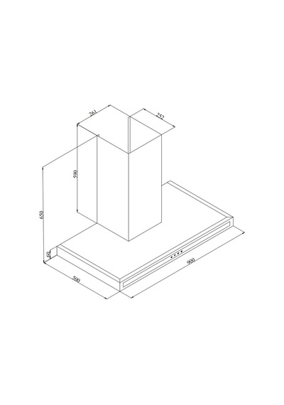 Silverline 3173 Quadro Duvar Tipi 90 CM Davlumbaz Siyah