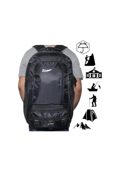 Xmlbayiciniz Baggor 50 Lt Siyah Büyük Boy Su Geçirmez Çok Gözlü Yürüyüş-seyahat-okul-dağcı-spor-trekking-günlük Sırt Çok Renkli