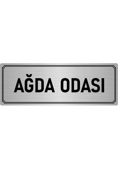 Metal Yönlendirme Levhası, Departman Kapı İsimliği Ağda Odası 10x20 cm Gümüş Renk