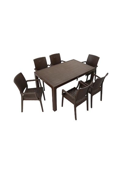 Mandella Elit Rattan 90x150 Elit Koltuk Masa Takımı Kahverengi Diğer