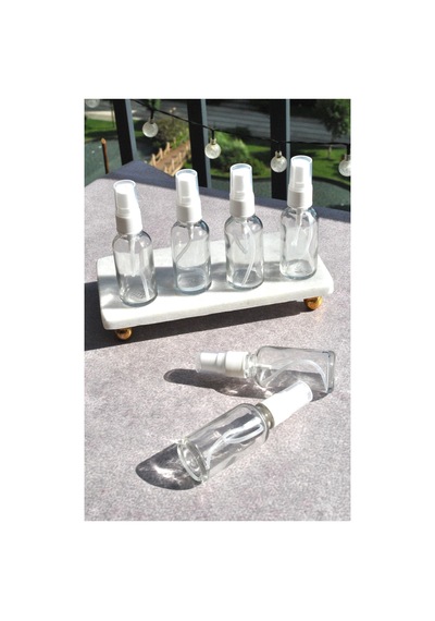 6 Adet 30 Ml Beyaz Cam Sprey Şişesi Kolonya Nişan Düğün Fısfıs