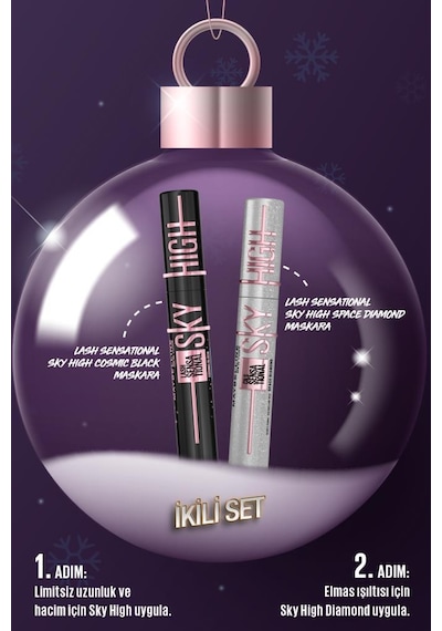Maybelline New York Lash Sensational Sky High Space Diamond Elmas Işıltılı + Cosmic Black Maskara
