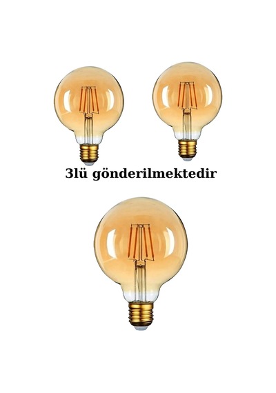 G-95 Gün Işığı Top Rustik Ampul 3lü Gönderilmektedir Beyaz