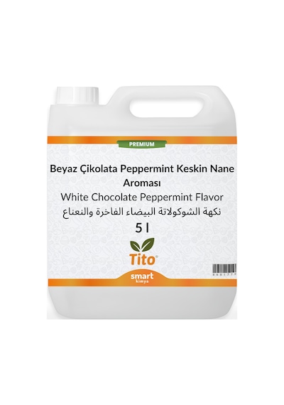 Premium Beyaz Çikolata Peppermint Keskin Nane Aroması 5 Litre