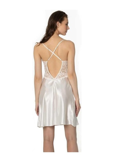Pierre Cardin Sütyen Kaplı Sabahlık Gecelik Set 4050 Ekru 001