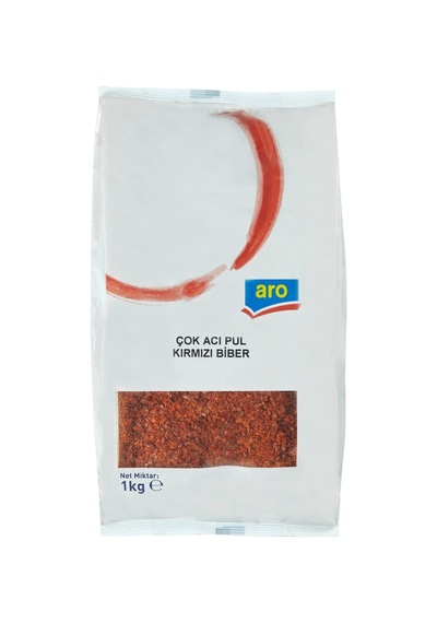 Aro Çok Acı Pul Kırmızı Biber 1 Kg - Yoğun Aromalı Baharat - 5 Adet Tarı
