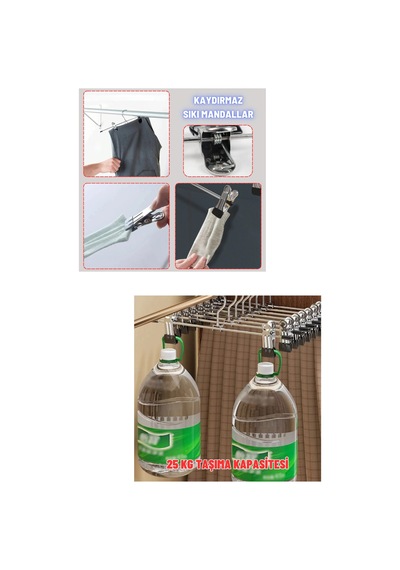 Etek Pantolon Askısı 40 Cm Paslanmaz Metal Mandallı Gardırop Askısı 50 Adet Diğer