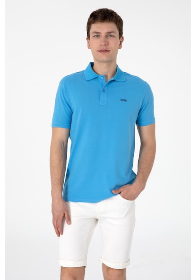 U.S. Polo Assn. Erkek Regular Fit Polo Yaka Turkuaz Basic Tişört 50306007-VR093