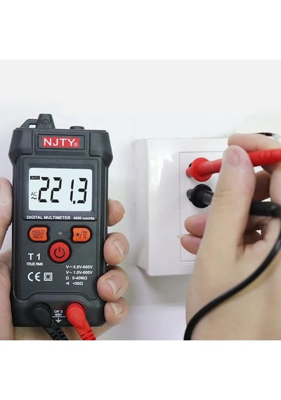 Njty T1 Dijital Multimetre True Rms Ncv 600v Mini Cep El Tipi Voltmetre Ac Dc Voltaj Direnç Buzzer El Feneri Otomatik K