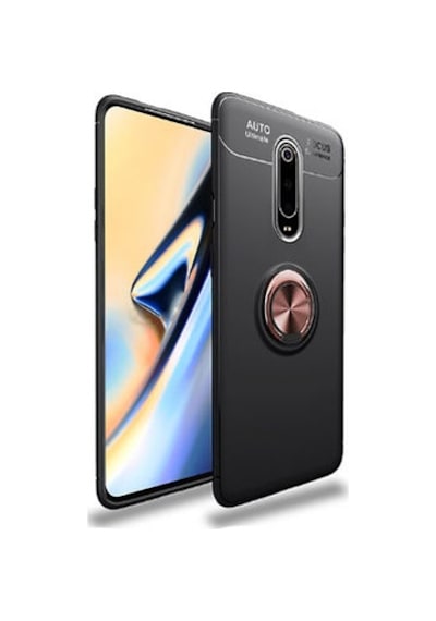 Xiaomi Mi 9t Kılıf Yüzüğü Stant Ve Araç Tutucu Olabilen Şık Esnek Premium Silikon Kapak Ryc/ravel Siyah - Rose Gold