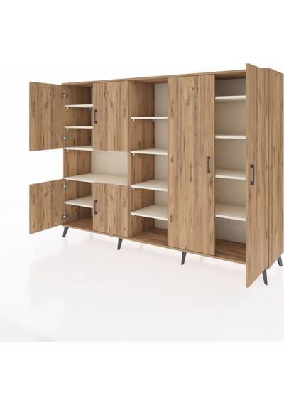 Hyperion Dolap 13 Raflı 6 Kapaklı 220x44x163 Çam-çam/aytaşı Çam-çam/aytaşı