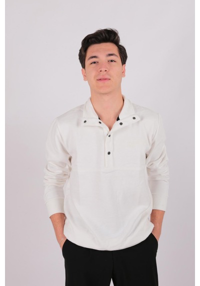Five Pocket Fp24b2105 Erkek Dik Yaka Çıt Çıtlı Sweatshirt Ekru