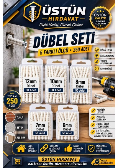 250 Adet Dubel Seti