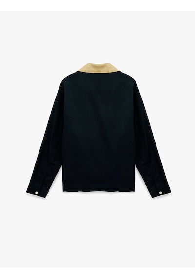Koton Regular Fit Uzun Kollu Renk Kontrastlı Gömlek Yaka Pamuklu Fermuarlı Gabardin Ceket Lacivert 6sam20011ıw Koton Regular Fit Uzun Kollu Renk Kontrastlı Gömlek Yaka Pamuklu Fermuarlı Gabardin Ceket Lacivert 6sam20011ıw