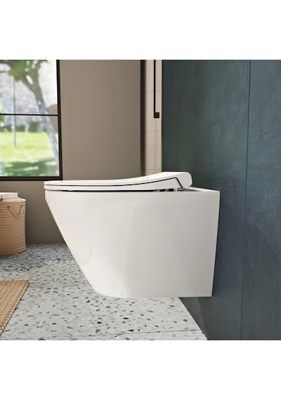 VitrA 110-003r009 İnce Universal Klozet Kapağı, Yavaş Kapanır, Kolay Çıkabilir, Beyaz