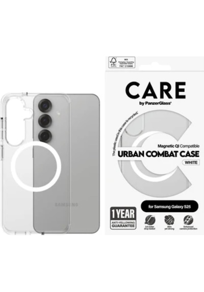 Samsung Galaxy S25 Flagship Magsafe Uyumlu Urban Combat Kılıf Şeffaf