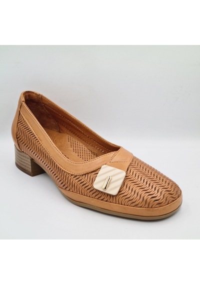 Mammamia D26ya-7665 Taba Renk Hakiki Deri Topuklu 3cm Kadın Casual Klasik Ayakkabı Taba
