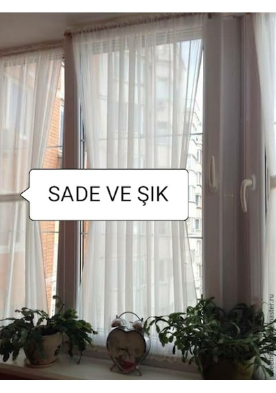 Çubuklu Briz Perde Mutfak Kapi Camları Için Düz Ultra Briz Tül (372277956)