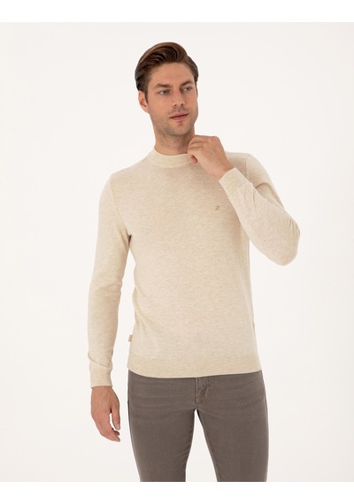 Pierre Cardin Erkek Krem Melanj Kazak /triko 50314188-vr159 Krem Melanj