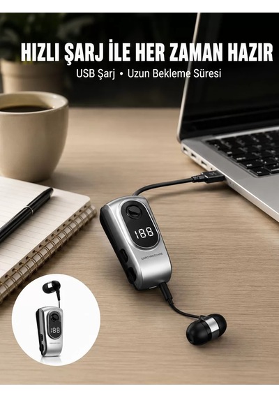 Northcity Dijital Ekranlı Bluetooth Kulaklık - Titreşimli Bildirim & 25 Saat Pil Ömrü