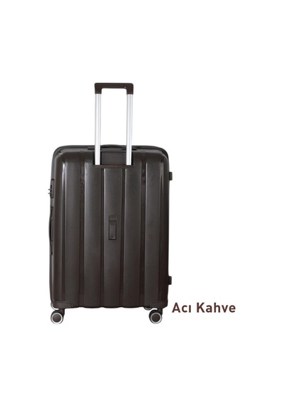 Mçs Bavul Büyük Ve Orta 2li Set Silikon Valiz V305 Acıkahve Kahverengi