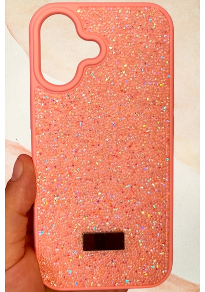 İphone 17 Yıldız Tozu Premium Pembe Silikon Kılıf