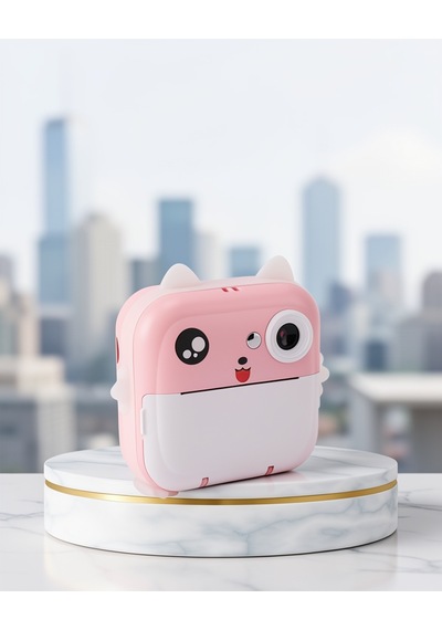 Anında Baskı Çift Lensli Fotoğraf Makinesi Xuczzprinterkameraaaa-4 Pembe
