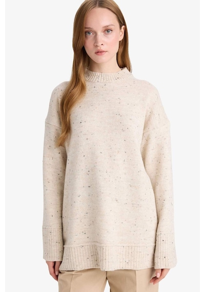 Defacto Loose Fit Bisiklet Yaka Triko Tunik F3242ax25wner99 Ekru