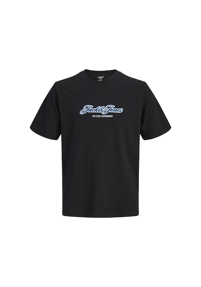 Jack & Jones Erkek Gögüs Logo Baskili Tisört - Catskill - 12297893 Siyah