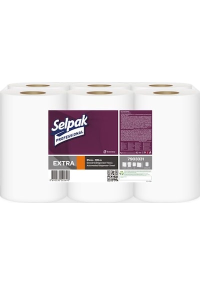 Selpak Professional Extra Sensörlü Dispenser Rulo Havlu 6'lı 21 CM – 135 M