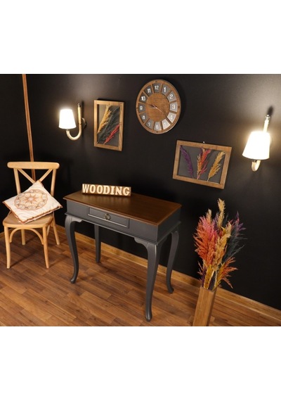 Wooding 80 Cm Çekmeceli Masif Antrasit Ceviz Dresuar (548585898) Ceviz