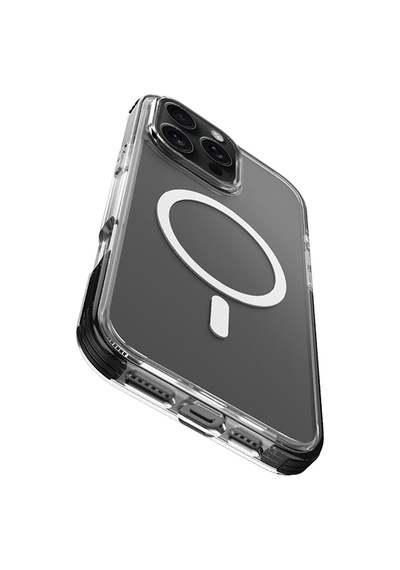 Apple iPhone 16 Pro Max Kılıf Magsafe Uyumlu Airbag Tasarımlı Raptic Clear Serisi Şeffaf Kapak Siyah