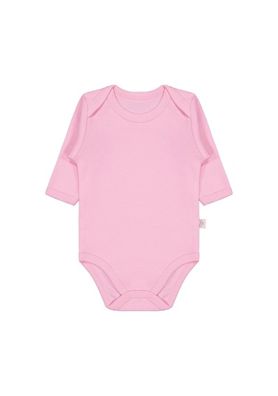 Civil Baby Düz Renkli Uzun Kol Çıtçıtlı Badi - Pembe 0-1 Ay Pembe