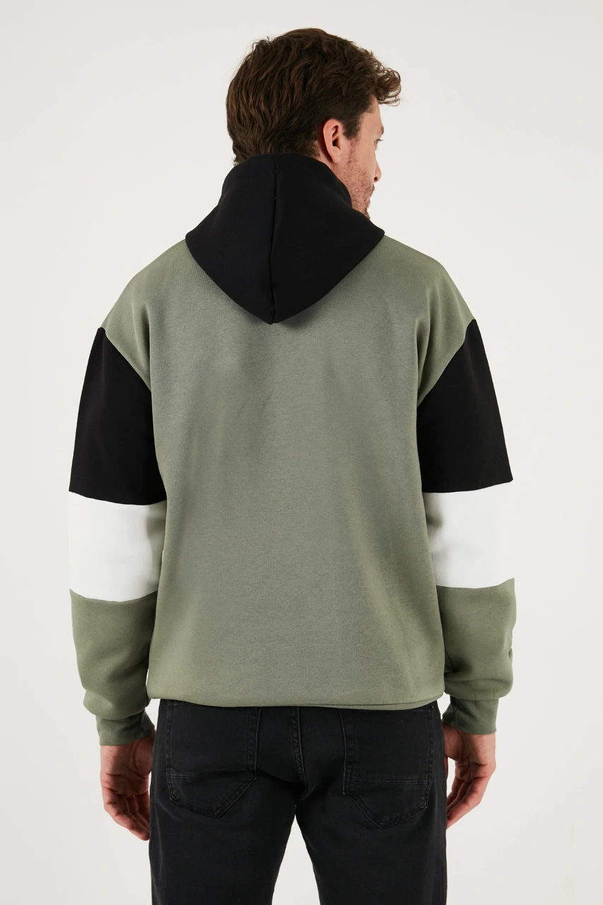 Buratti Pamuklu Relaxed Fit Kapüşonlu Içi Tüylü Yumuşak Şardonlu 2' Li Paket Erkek Sweat 5905299S2 Haki-Siyah