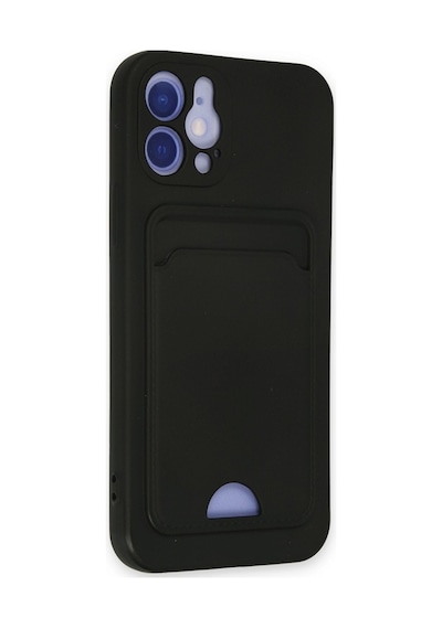 Apple iPhone Uyumlu 12 Kılıf Kelvin Kartvizitli Silikon - Siyah Bz8683140168582