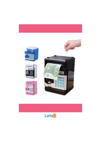 Şifreli Atm Kumbara Işıklı Sesli Uyarı Geniş Hazne 4 Haneli Şifreli Kasa TEK EBAT