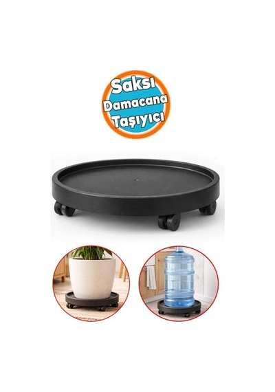 Dayanıklı Plastik 35 Cm Tekerlekli Taşıyıcı Saksı Damacana Tüp Tekerlekli Taşıyıcısı Siyah Diğer 29977127