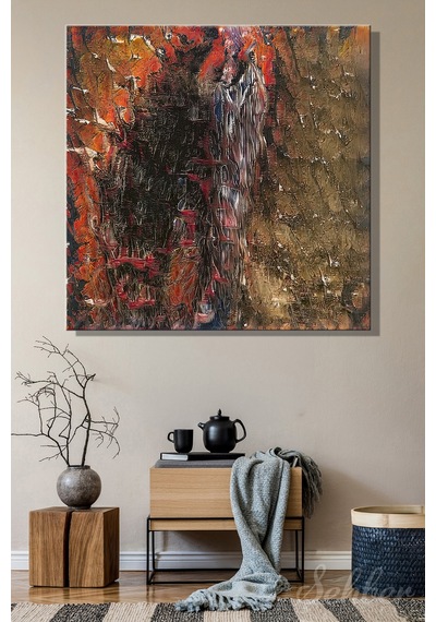 Kare Kanvas Tablo Tekli Ev Kafe Ofis Derin Dokuya Sahip Prestijli Soyut Sanat Eseri 2724