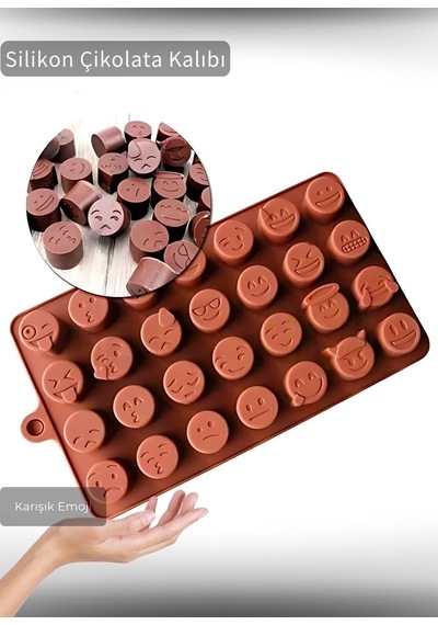 Jet's Home Karışık Emoji C İkolata Kalıbı Bpa Free Buz Kalıbı Silikon Tatlı Kalıbı Yapıs Maz Kalıp Kahverengi