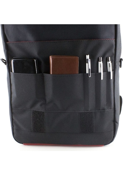 Case Club Laptop Sırt ve El Çantası 15.6" Omuz Askılı Taban Mat Destekli Kırmızı Beyaz Çizgili