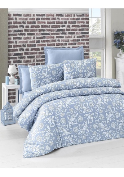 Tek Kişilik Exclusive Deluxe Saten Nevresim Takımı Blue Diğer