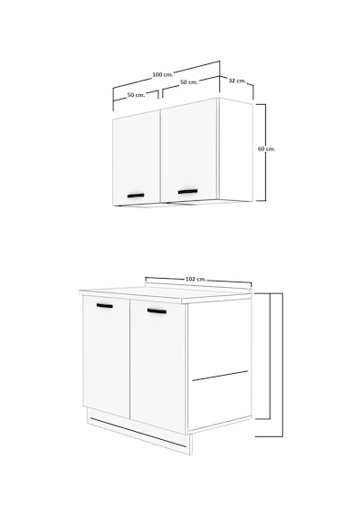 Decoraktiv Mini 100 Mdf Hazır Mutfak Dolabı - Tezgah Dahil - Bordo