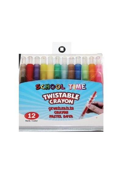 Mum Boya 12 Renk Çevirmeli School Time 12 Li Mum Boya Çevirmeli Y