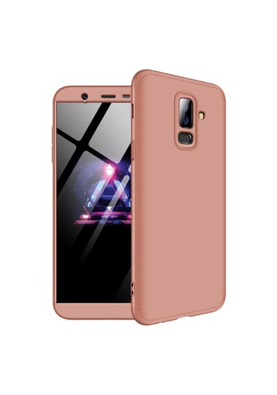Samsung Uyumlu Galaxy A6 Plus Kılıf 3 Parçalı 360 Tam Korumalı Gkk Kapak