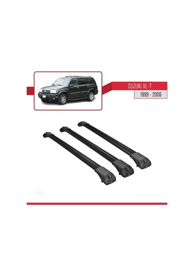 Suzuki Xl-7 1999-2006 Arası İle Uyumlu Ace-1 Ara Atkı Tavan Barı Siyah 3 Adet Bar