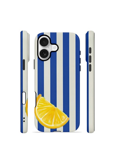 Apple iPhone Uyumlu 17 Vorian Çift Katmanlı Magsafe Kılıf Lemon Coast Stripe